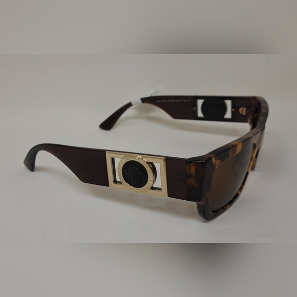 NWT Versace Men's Sunglasses Rectangle Medusa Havana Italy VE4416-U 53-18-145 - Picture 6 of 16